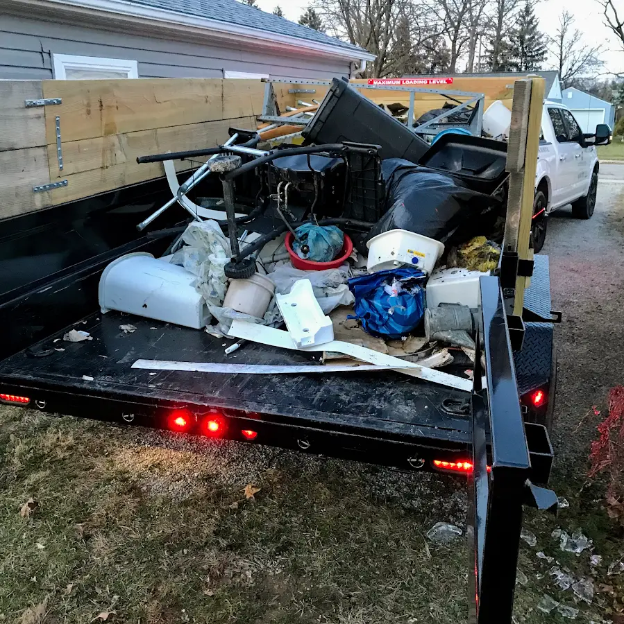 Roll-off dumpster delivered to a residential driveway in Long Grove