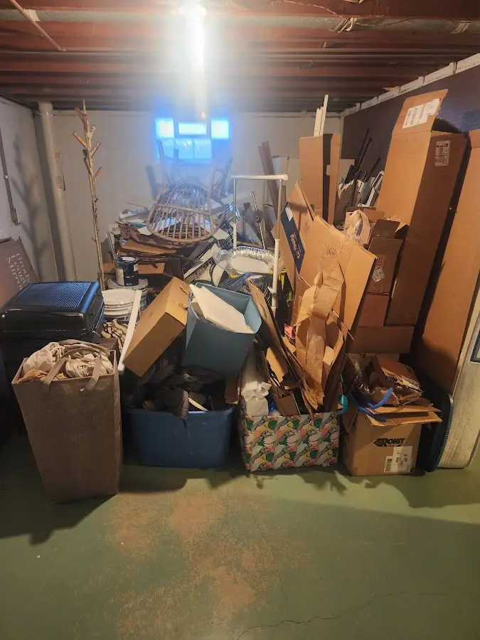 Roll-off dumpster container at job site for 4 Yard Dumpster Rental in Long Grove